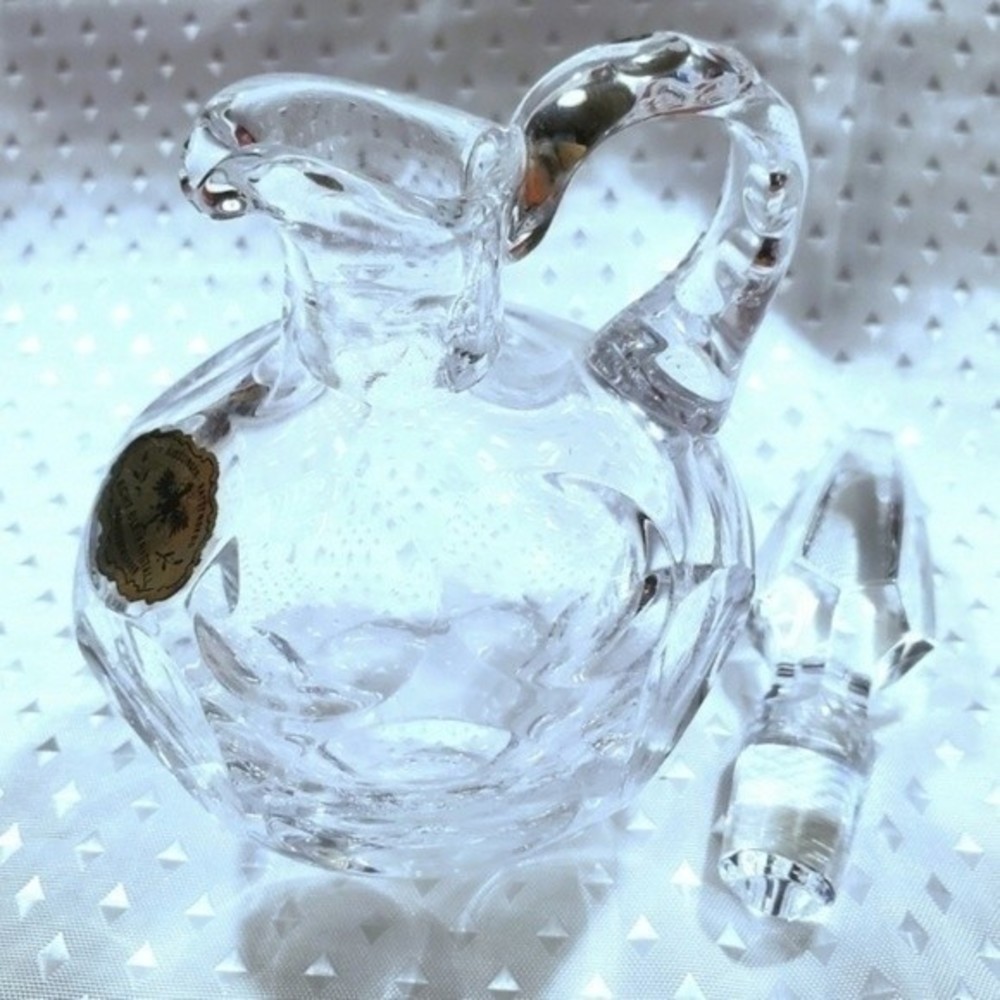 Crystal Austria Kisslinger Rattenberg handcrafted SET Vase Carafe VTG - Picture 4 of 12